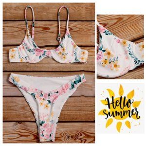 Floral Underwire High Cut Bikini